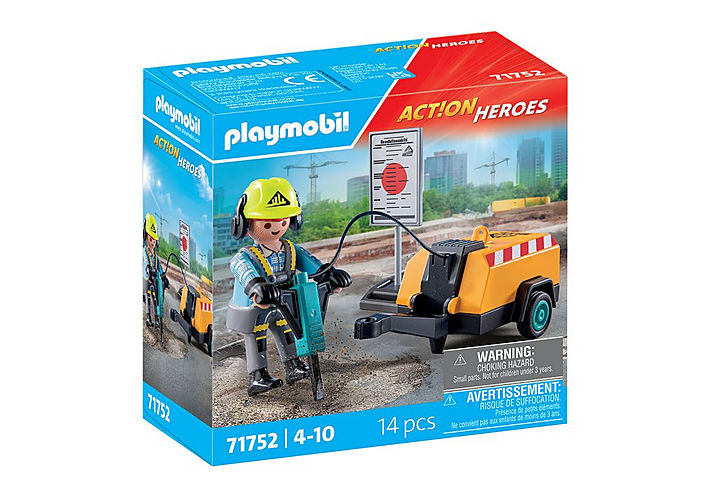 Playmobil Stavebný robotník so zbíjačkou 71752
